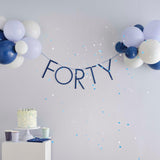 Navy 40th Birthday Milestone Balloon Bunting - The Party Room