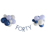 Navy 40th Birthday Milestone Balloon Bunting - The Party Room