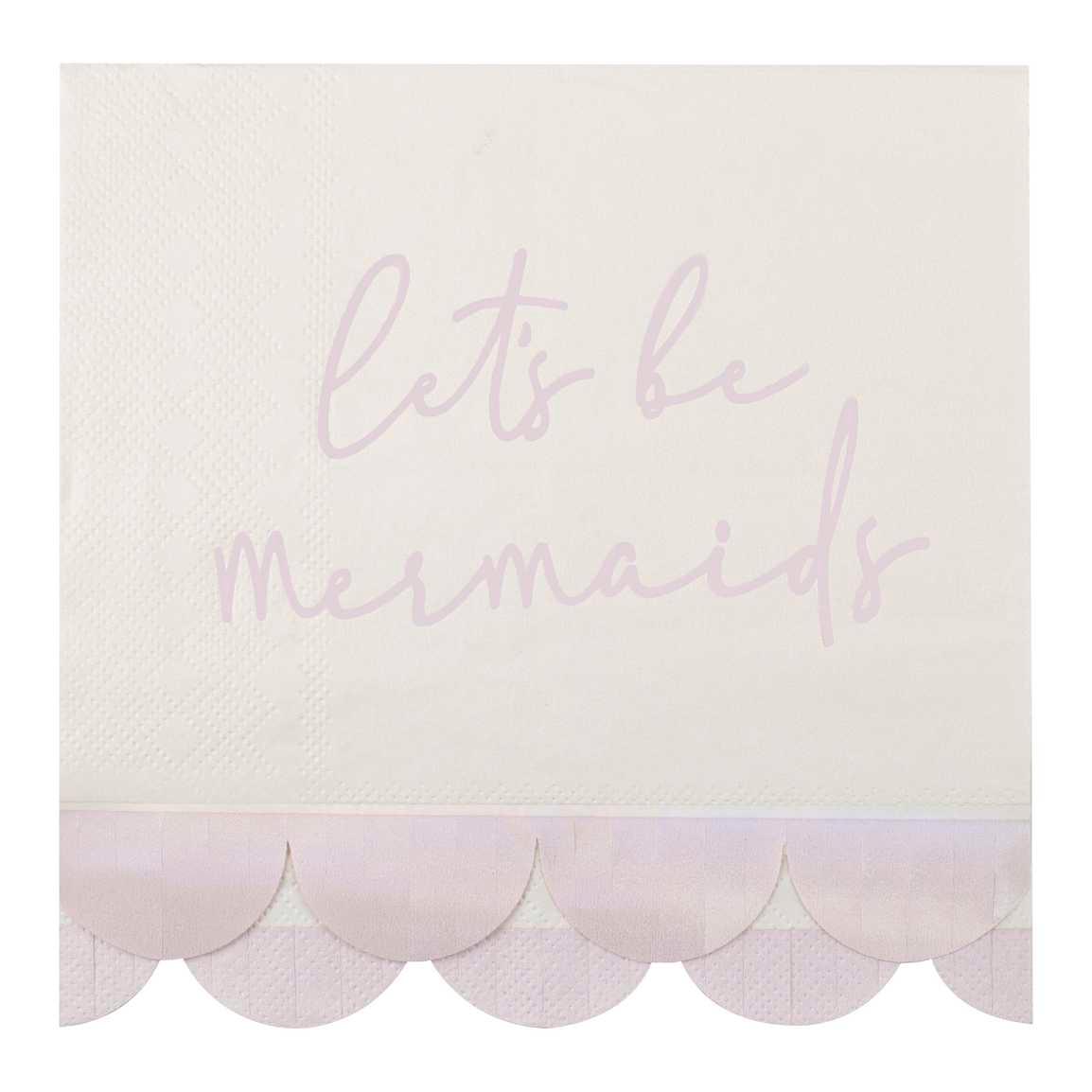 Mermaid Iridescent & Pink Napkins 16pk - The Party Room