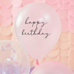 Mermaid Pink & Shell Confetti Balloon Bundle 5pk - The Party Room