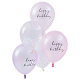 Mermaid Pink & Shell Confetti Balloon Bundle 5pk