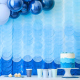 Blue Ombre Tissue Paper Disc Party Backdrop - The Party Room