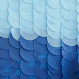 Blue Ombre Tissue Paper Disc Party Backdrop - The Party Room
