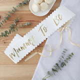Gold Mummy to be Baby Shower Sash - The Party Room