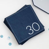 Navy 30th Birthday Napkins 16pk - The Party Room