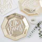 Oh Baby! Gold Paper Plates 8pk