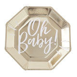 Oh Baby! Gold Paper Plates - The Party Room