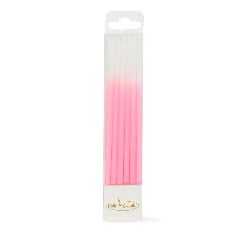 Tall Pink Ombre Candles - The Party Room