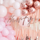 30th Rose Gold Happy Birthday Banner Bunting - The Party Room
