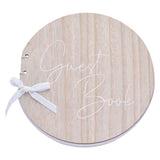 Round Wooden Wedding Guest Book - The Party Room