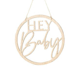 Wooden Hey Baby Shower Sign - The Party Room